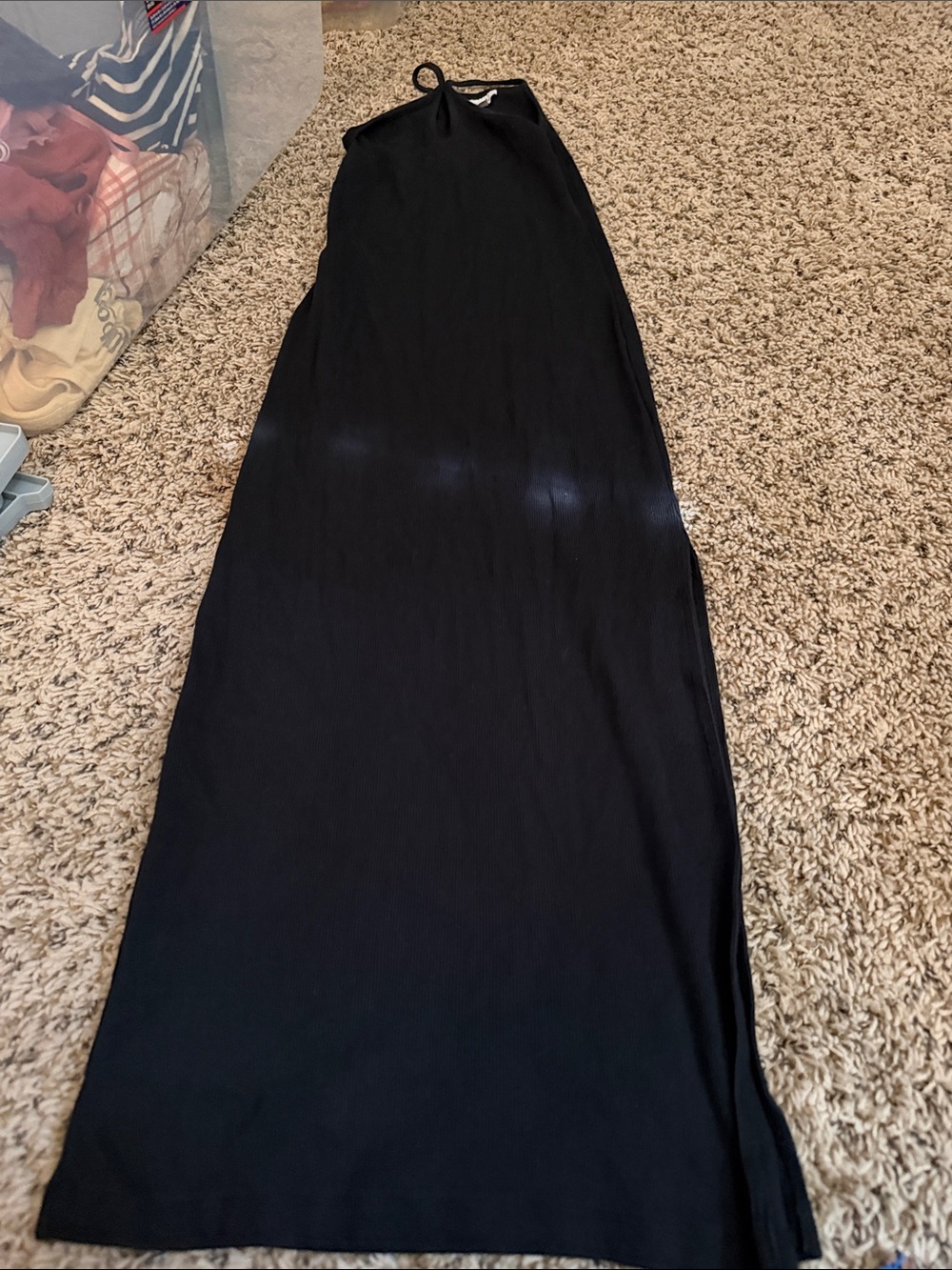 Topshop Black halter fitted dress
